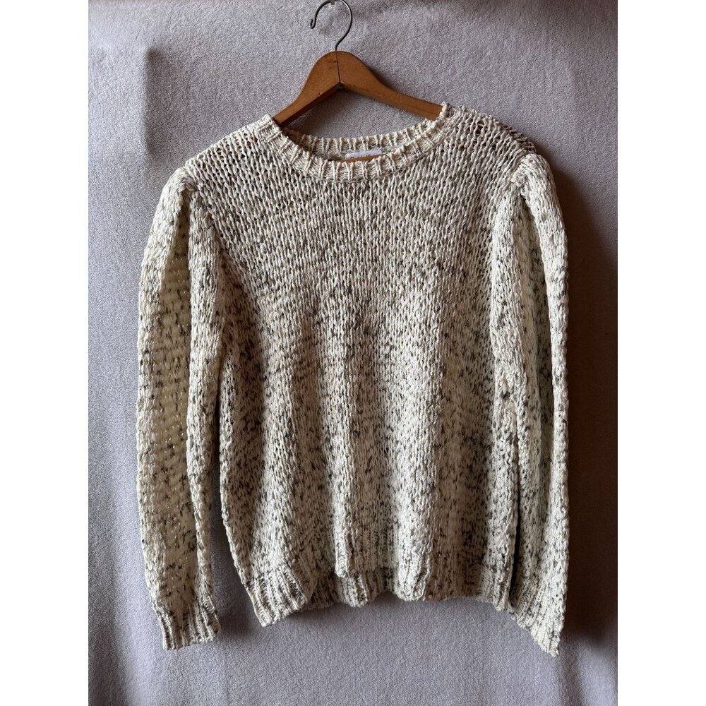 Calvin Klein Knit White & Gray Crew Neck Sweater Size XL Like New